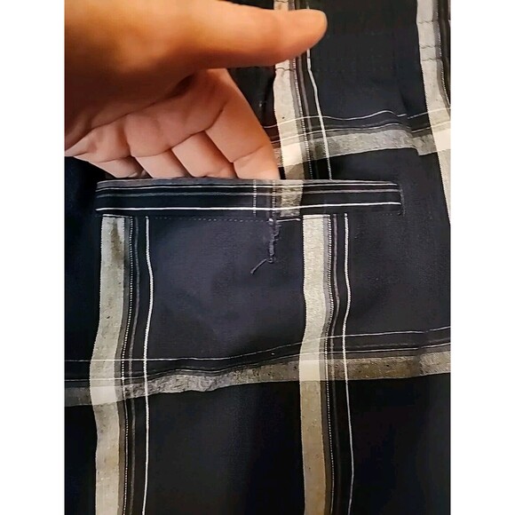 Nwt Shaka Wear Cargo Shorts Men's Sz 4XL Navy BluePlaid Drawstring Elastic Waist - Picture 7 of 13